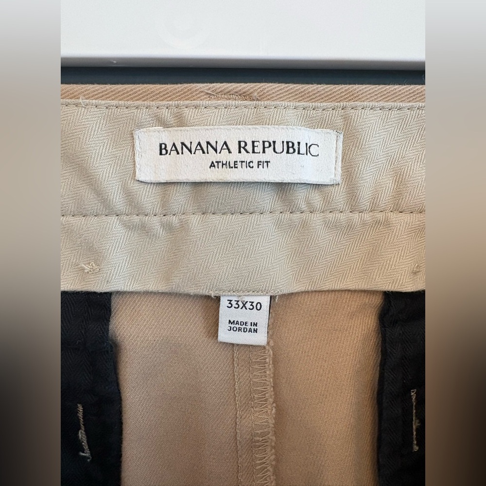 Banana Republic Chino Khaki Men’s Pants 33x30 Athletic Fit Straight Leg - Picture 4 of 6